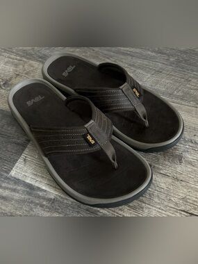 Teva Men’s Size US 11 Langdon Leather Upper Sandal Brown/Taupe Outdoor Comfort